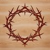 Christian Symbol Vector Image An intricately designed crown with thorns, symbolizing Christian devotion and faith.