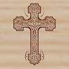 A decorative crucifix with intricate details, suitable for vector design and cutting machine projects.
