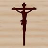 Christian Iconography Cross Design A traditional Christian symbol featuring a cross with the figure of Jesus Christ affixed to it.