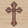 Ornate cross symbol from Christianity, designed as a vector graphic for various applications.