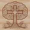 Metal Cross Iconography Art An ornate metal crucifix symbolizing Christianity, suitable for religious designs.