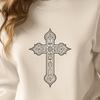 Ornate Cross Symbol in Vector Format A detailed ornate Crucifix design suitable for vector art and cutting machine projects.
