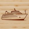 Serenity at Sea - A Relaxing Cruise A sleek nautical vessel sailing on calm waters, ideal for a relaxing vacation.