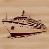 Nautical Cruising Vector Art A sleek nautical vessel sailing across the ocean, perfect for vector art designs.