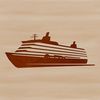 Ocean Liner Illustration A sleek nautical vessel on the open ocean, ideal for vacations and travel.