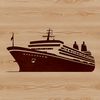 Illustration of a large cruise ship at sea, suitable for vector design projects.