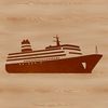 Leisure Nautical Vessel Silhouette A nautical vessel designed for leisure travel, sailing on calm waters with a sunny sky.