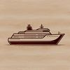 Nautical Voyage SVG Design A nautical-themed cruise ship sailing on calm waters, designed as vector art for various applications.