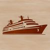Seafaring Emblem Vector Art A large nautical vessel sailing through calm waters.
