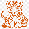 Unique Sitting Tiger SVG