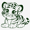 Tiger Printable Image In SVG, PNG, PDF And DXF File Formats