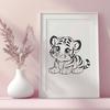 Tiger Printable Image In SVG, PNG, PDF And DXF File Formats