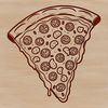 A digital illustration of a traditional Italian-style pizza with melted cheese and toppings.