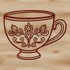 A simple illustration of a cup for graphic design projects and print-on-demand uses.