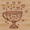 A digital cup illustration with love hearts etched around the rim.