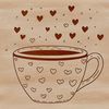Bold Line Cup Vector Art A stylized cup design with love hearts surrounded by bold lines, suitable for digital cutting machines like Cricut.