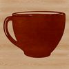 A simple design for a coffee cup with a flat base and cylindrical shape.