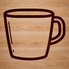 A simple line drawing illustration of a cup, perfect for design projects and crafting.