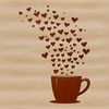 Stylized Coffee Cup Vector Art A stylized cup design with intricate love hearts, perfect for vector art and cutting machine projects.