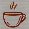 A minimalist SVG representation of a coffee cup, suitable for digital use in various formats.