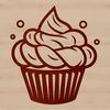 A colorful illustration of a single cupcake on a plate, perfect for food-themed designs.