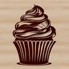Free Vector Cupcake Design A vector illustration of a single cupcake with frosting and sprinkles on top.