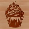 Colorful Cupcake Icon A vector design representing a classic dessert featuring creamy icing and colorful decorations.