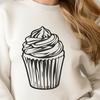 Beautiful Cake Illustration SVG An SVG graphic of a decorative cake design featuring a solo cupcake.