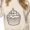 Free Cupcake Clip Art SVG File A single tiered cupcake with decorative frosting and sprinkles.