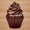 Sweet Cupcake SVG Design A colorful illustration of a single cupcake with creamy frosting on top.