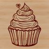 Free SVG Cake Decoration A sweet baked dessert in the shape of a cupcake, designed as a vector graphic.