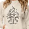 Whimsical Cake Graphics A digital illustration of a cupcake featuring swirling frosting and sprinkles.