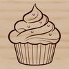 Cupcake Design Illustration A sweet treat made from baked cake with creamy frosting.
