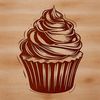A colorful illustration of a single cupcake on a white background, suitable for graphic design and digital projects.