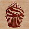 Decorated Cupcake Clip Art A colorful illustrated cupcake with decorations on top.