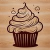 Decorated Cupcake SVG Art A simple illustration of a cupcake with decorations on top.