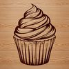 Colorful Treat Vector Art A colorful cupcake with frosting and decorations, designed as vector art for crafting and design purposes.