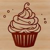 Baked Good Clip Art A single serving of a sweet baked dessert, typically made from flour, sugar, eggs, and butter, on a plate.