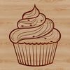 Cupcake Illustration Vector Design A digital illustration of a cupcake with frosting and sprinkles, suitable for vector design.