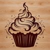 An editable vector graphic of a traditional cupcake design suitable for various applications.