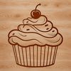 Sweet Treat SVG Design Template A vector graphic representation of a basic cupcake design suitable for various uses including crafting and design projects.