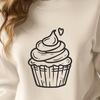 Beautiful Cupcake Design SVG Icon An editable vector graphic design of a single cupcake on a white background.
