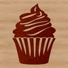 Decorative Treat Icon A single serving-sized baked good with a rounded shape and decorative toppings.