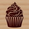 Colorful Cake Decoration SVG File A simple illustration of a cupcake with decorative frosting and sprinkles.