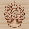 Beautiful Digital Cake Illustration A digital illustration of a cupcake, designed as vector art for commercial or personal projects.