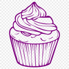 Free Unique Cupcake Digital Drawing PNG - Commercial Use