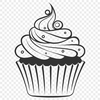 Artistic Cupcake Digital Drawing In DXF For Free Download