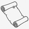 A vector illustration of a traditional graduation scroll with diploma and paper details.