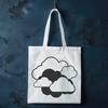 Illustrative cloud symbol with white puffy texture, suitable for vector graphics and design projects.