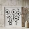 High-quality vector illustration of a daisy bloom in full color with detailed petals and yellow center.